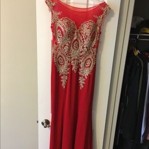 Red formal dress